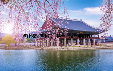 这让我深感沮丧, 甚至一度想要放弃