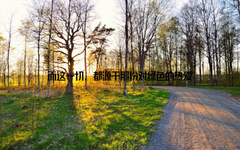 而这一切, 都源于那份对绿色的热爱