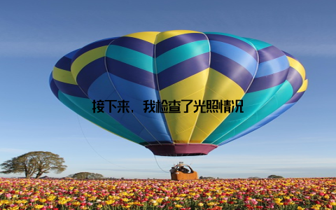 接下来, 我检查了光照情况