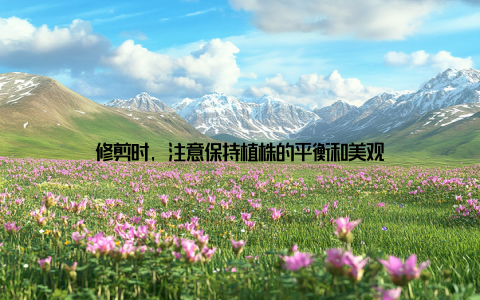 修剪时, 注意保持植株的平衡和美观